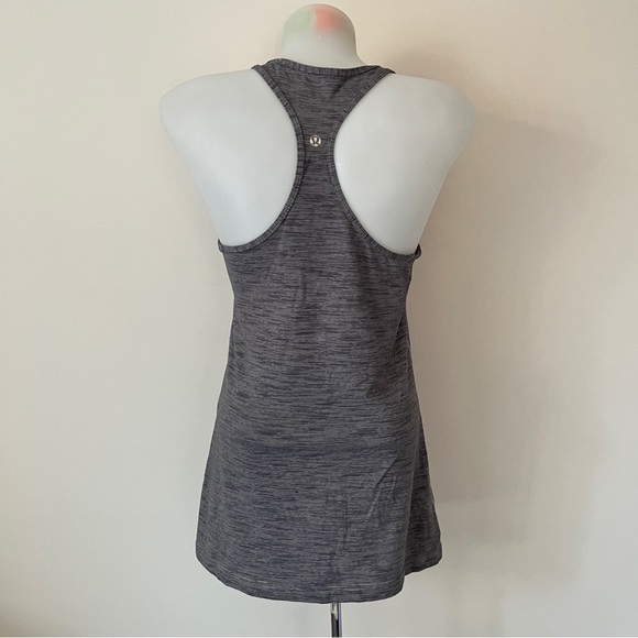 Lululemon Cool Racerback Extra Long Wee Are From Space Coal Fossil Gray Stripe 6 - Picture 4 of 15